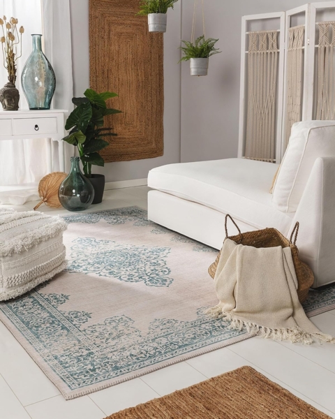 benuta Teppich Laury, rechteckig, Höhe: 5 mm, Teppich Wohnzimmer, Schlafzimmer, Esszimmer, Flur, Kunstfaser, Cozy