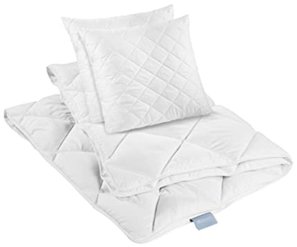 XDREAM Microfaserbettdecke + Kopfkissen Pure Bettwarenset bestehend aus Kissen und Ganzjahresbettdecke, Füllung: 100% Mikrofaser, Bezug: samtig weiche Microfaser, 135x200 / 200x200 + 40x80 / 80x80 cm, für alle Jahreszeiten