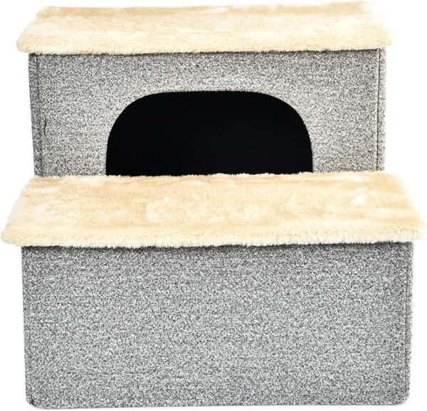 Dehner Tierbett Haustiertreppe Sussex, faltbar, 43 x 33 x 35.5 cm, Höhle und Haustiertreppe für Katzen & kleine Hunde