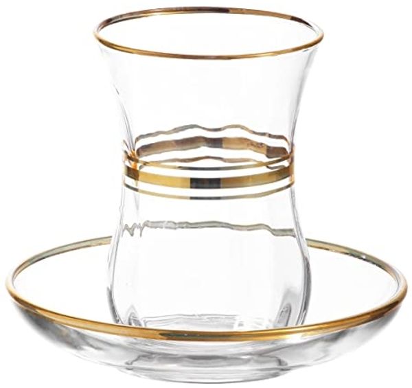 LAV Teegläser-Set mit goldenen Akzenten - 12-teilig, 115 ml - elegant & modern