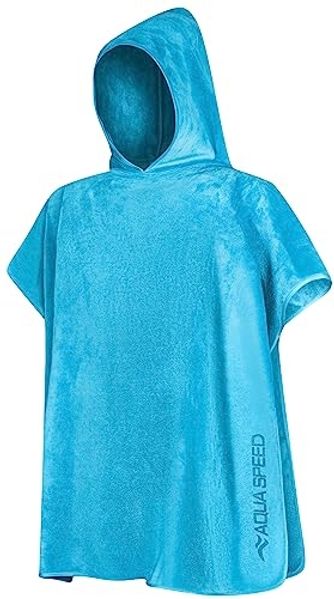Aqua Speed Kapuzenhandtuch Kinder Überziehponcho – Mikrofaser Badeponcho für Urlaub, (Größe 80 x 140 cm – Grammatur 400 g/m), Geeignet für regelmäßige Nutzung in Schwimmbad und Kursen flexibel pur