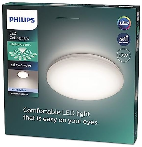 Deckenlampe Philips Moire Weiß 17 W Metall/Kunststoff (32x6,8 cm) (4000 K)