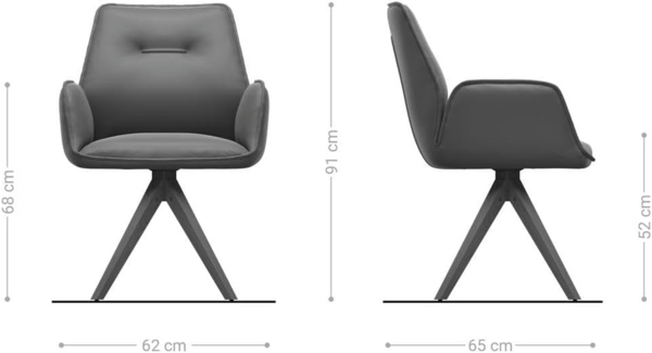 Esszimmerstuhl Zoa-Flex Mikrofaser Grau Antik Holzgestell kantig Natur Taschenfederkern Bild 2