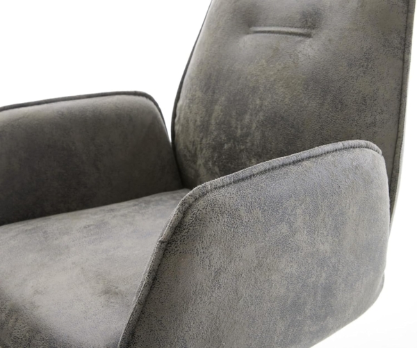 Esszimmerstuhl Zoa-Flex Mikrofaser Grau Antik Holzgestell kantig Natur Taschenfederkern Bild 6