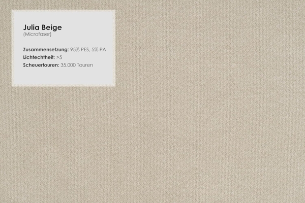 CAVADORE 3er-Sofa Blue / 3-Sitzer Couch im modernen Design inklusiv Kopfteilverstellung und mattschwarzen Metallfüßen / 192 x 93 x 104 / Mikrofaser, Beige Bild 8