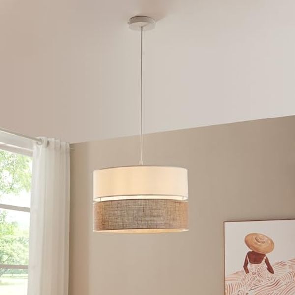 Hängeleuchte Barton Weiß/Leinenoptik [lux. pro]