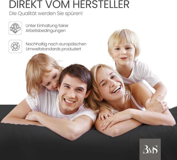 Bettwaesche-mit-Stil Mako-Satin Spannbettlaken anthrazit 180x200cm Höhe 31-40cm Bild 7