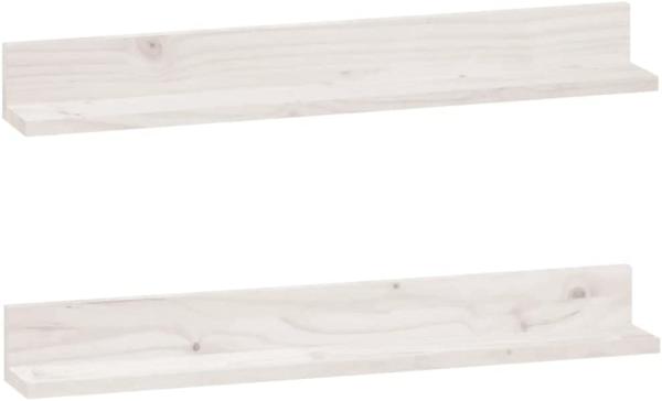 vidaXL Wandregale 2 Stk. Weiß 80x11x9 cm Massivholz Kiefer 823605