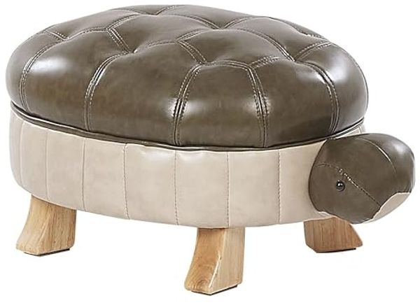 Beliani Pouffe pet green eco-leather TURTLE