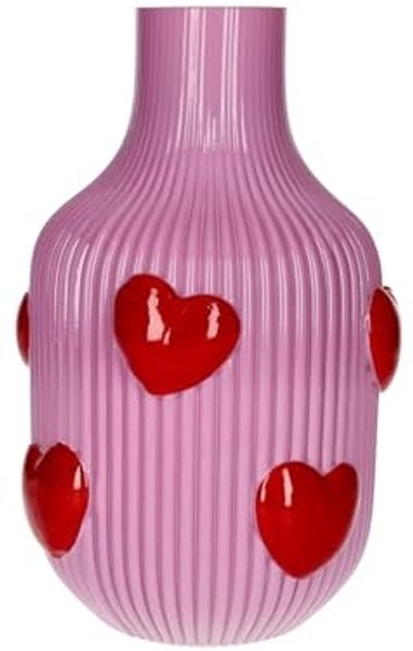 Giftcompany - Vase Blumenvase "L´amour" H 30cm Glas Herzen Lila 1210304014