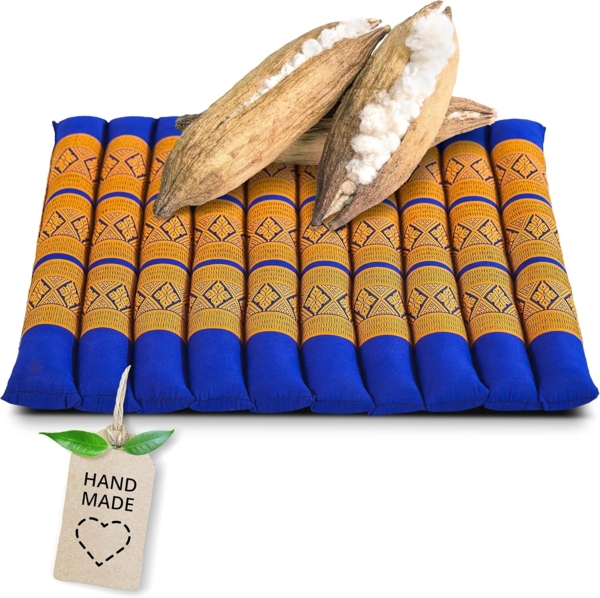 livasia Sitzkissen Steppkissen 50 cm, vegan und handgefertigt, 50x50x4,5cm, Kapok