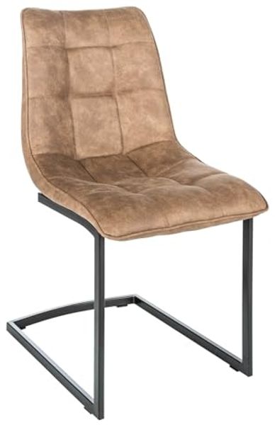 riess-ambiente Freischwinger MIAMI taupe braun / schwarz (1 St), Esszimmer · Microfaser · Metall · Industrial