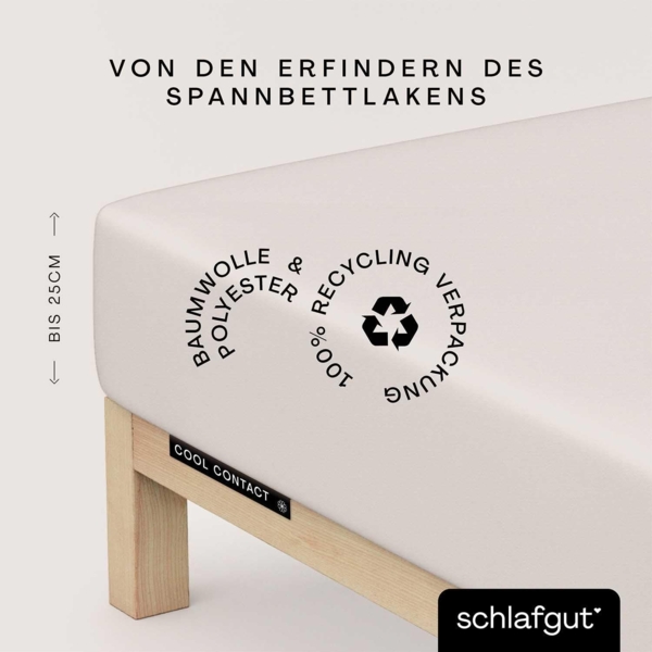 Schlafgut Spannbettlaken Cool Contact, Microfaser, Gummizug: rundum, (1 Stück), 100% gekämmte Mikrofaser Bild 2