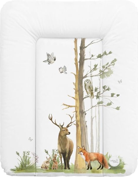 Ceba Baby® weiche Wickelauflage 50x70 cm - Baby Wickelunterlage - Wickeltischauflage für Junge und Mädchen - Wasserdicht, abwaschbar - OEKO-TEX® Standard 100 - Made in EU - Wald