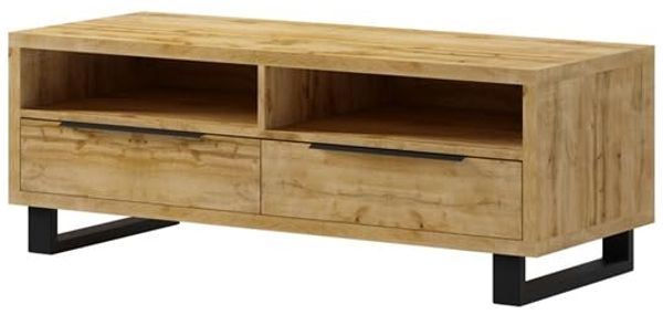 Lowboard Halle TV-Unterschrank 124x50x50cm Eiche Wotan mit Schubladen