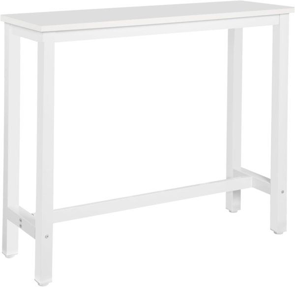 1x Bartisch Bistrotisch Metallgestell Tischplatte aus MDF weiß