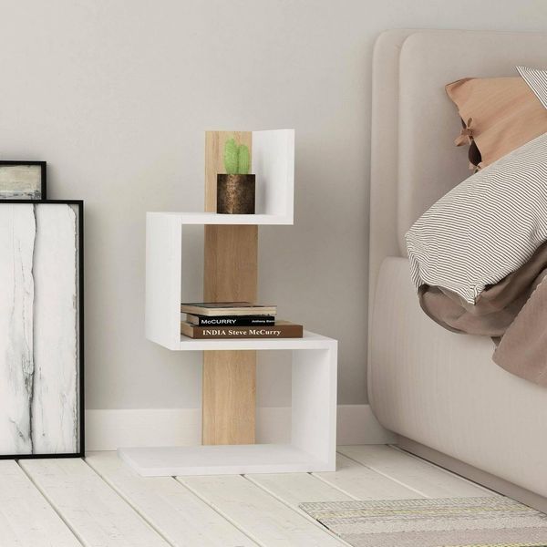 Dmora Couchtisch Ukdah 42 x 30 x 72h cm Weiß, EIN Fach