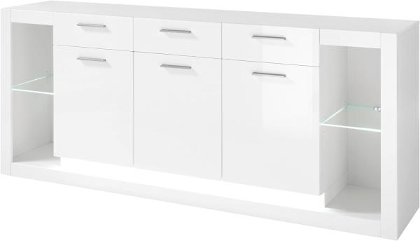 Sideboard Ladis in weiß Hochglanz 198 cm