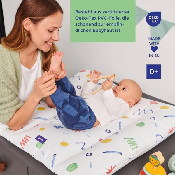 Bonky Wickelauflage farbige Punkte - 75 x 70 cm, Weiche Wickelunterlage Abwaschbar Bild 3