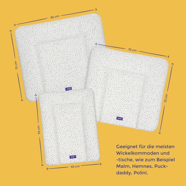 Bonky Wickelauflage farbige Punkte - 75 x 70 cm, Weiche Wickelunterlage Abwaschbar Bild 2