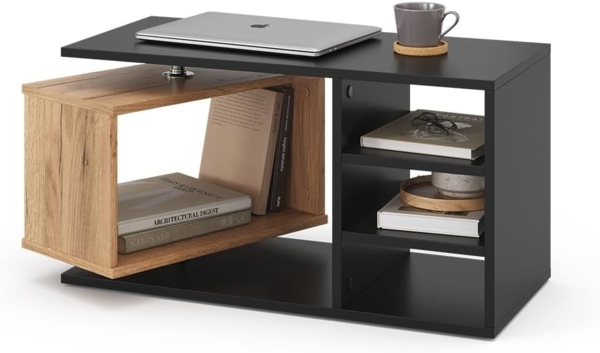 Vicco Couchtisch Rafi, Schwarz/Eiche, 88 x 40 cm Bild 7