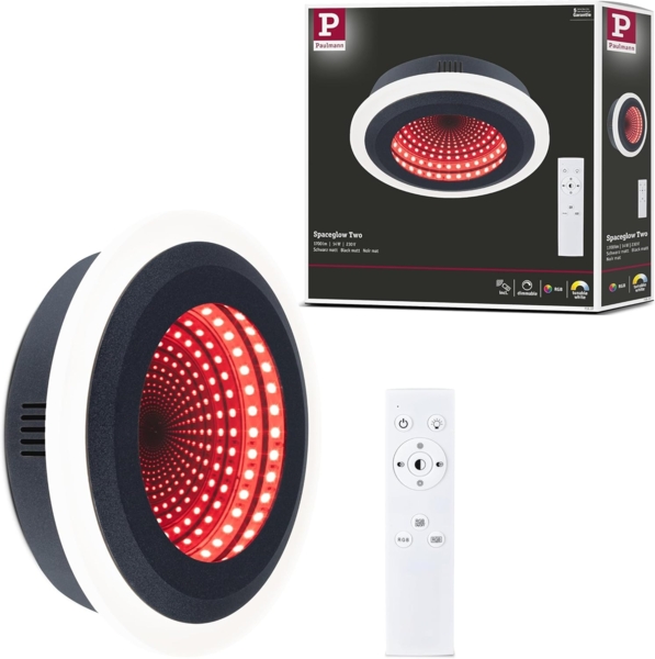 Paulmann 71037 LED Deckenleuchte Spaceglow Two RGB Tunable White dimmbar schwarz