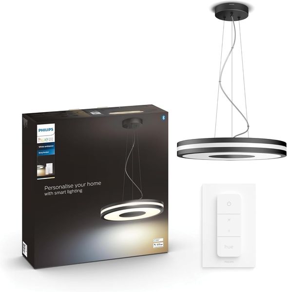 Philips Hue White Ambiance Being BT Pendelleuchte mit Dimmschalter schwarz