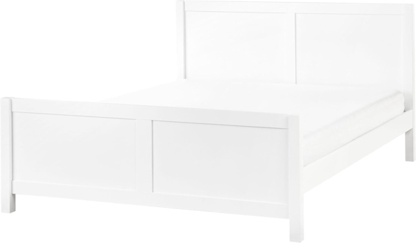 Bett mit Lattenrost Holz CHAMPAGNAT 160 x 200 cm Weiß