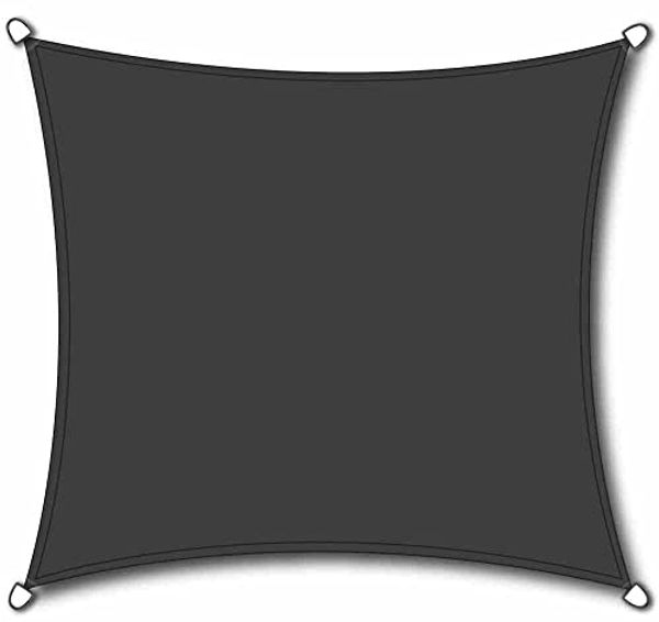 Solino SET 3,6 m Sonnensegel grau quadratisch inkl. Zubehör Edelstahl HDPE 180 g/m² UV-Schutz bis 95 %
