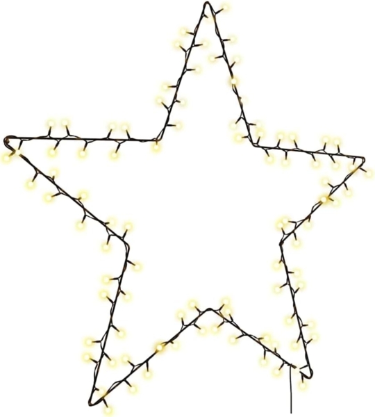 vidaXL Weihnachtsbeleuchtung Stern-Silhouette 115 LEDs Warmweiß 4019601