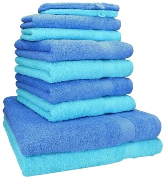 Betz Handtuch Set 10-TLG. Premium Farbe Hellblau & Türkis, Baumwolle (Set, 10-St)