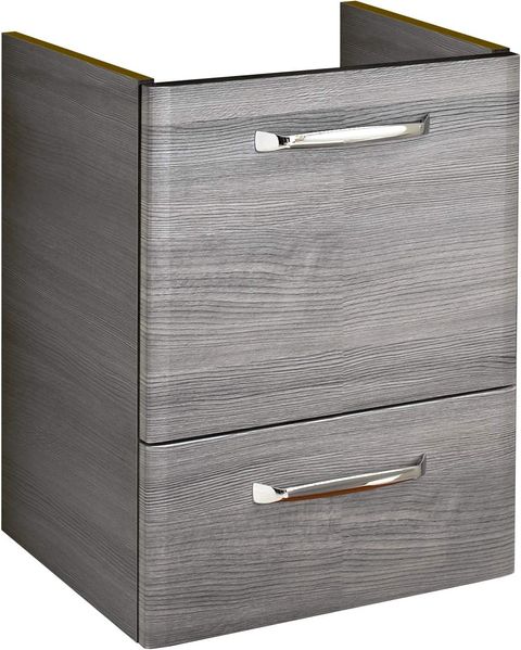 Pelipal Waschtischunterschrank Quickset 328 in Graphit Struktur quer Nachbildung, 40 cm breit | Waschtischunterschrank ohne Waschbecken mit 1 Tür und 1 Schubkasten