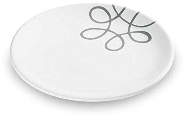 Pur Geflammt Grau, Dessertteller Cup (Ø 20cm) - Gmundner Keramik Frühstücksteller - Mikrowelle geeignet, Spülmaschinenfest