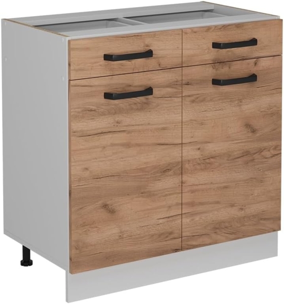 Vicco Küchenunterschrank R-Line, Goldkraft Eiche, 80 cm ohne Arbeitsplatte