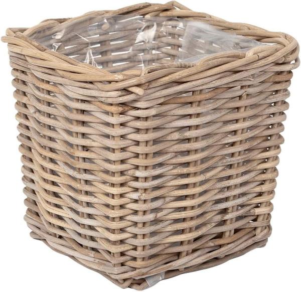 Pflanzkorb VERONA-Quadratisch ca. L25cm Rattan Blumenkasten Blumenkorb Übertopf