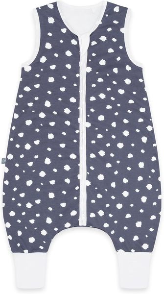 emma & noah Baby Schlafsack mit Füßen 1.0 TOG, Ganzjahres Schlafsack mit Beinen für den Frühling, Sommer und Herbst, 100% Bio-Baumwolle, Oeko-TEX Zertifiziert (Punkte Blau, 70 cm)