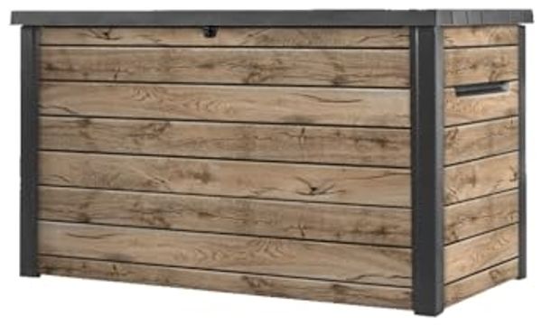 Keter Gartenbox "Ontario" 870L in Holzoptik 147x83x86 cm mit Gasdruckfedern