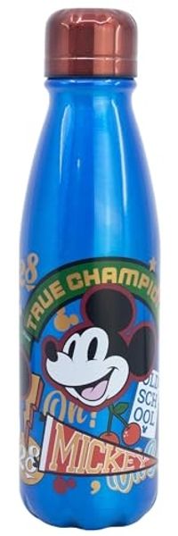 Disney Mickey Trinkflasche Aluminium, 600 ml, mit Sicherheitsverschluss