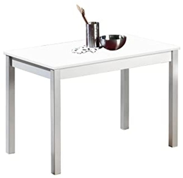 ASTIMESA Fija Küchentisch, Metall, Weiß, 100x60 cm