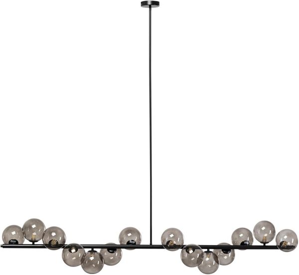 Kare Design Hängeleuchte Scala Balls, Schwarz, XL, Hängelampe, Deckenleuchte, Stahl Stange, Glas Schirme, handgearbeitet, höhenverstellbar, keine Leuchtmittel inklusive, 138 x 155 x 28 cm (H/B/T)