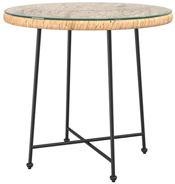 vidaXL Esstisch Ø80 cm Hartglas und Stahl 319436