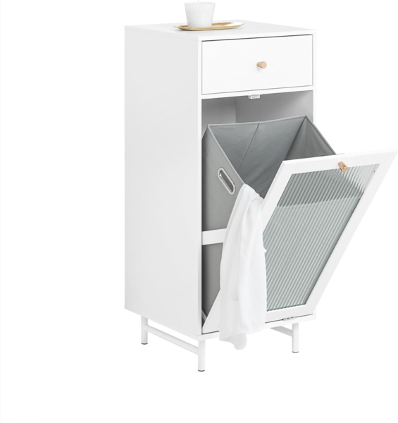SoBuy Wäscheschrank BZR116 mit ausklappbarem Wäschesack Wäschetruhe Wäschesammler Badschrank