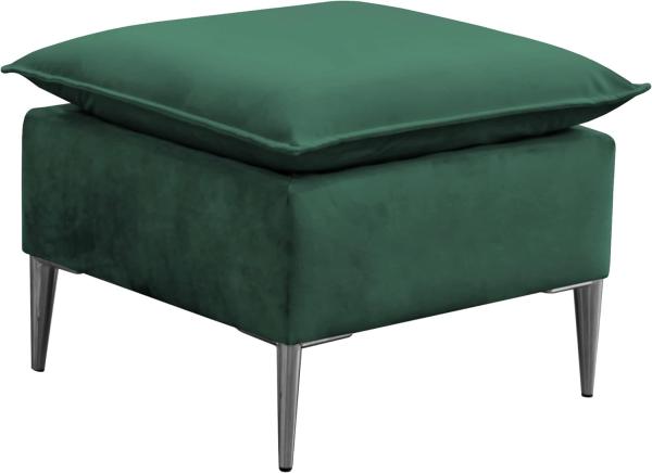 Polsterhocker Mokoli (Farbe: Tiffany 10, Füße: Silber)