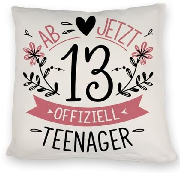 speecheese Dekokissen Ab jetzt offiziell Teenager Kissen zum 13. Geburtstag