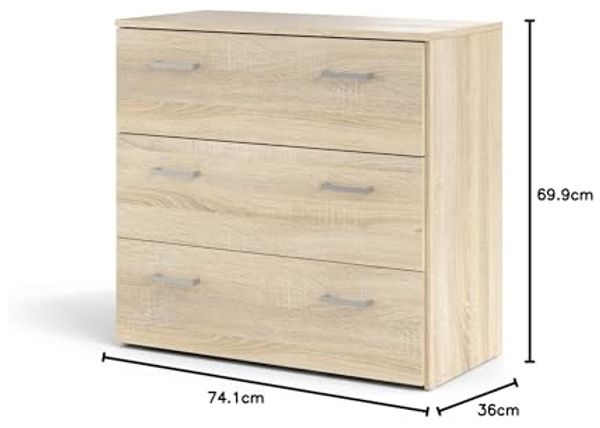 Kommode, Eichenfarbe 74,1 x 69,9 x 35,95 cm Bild 2