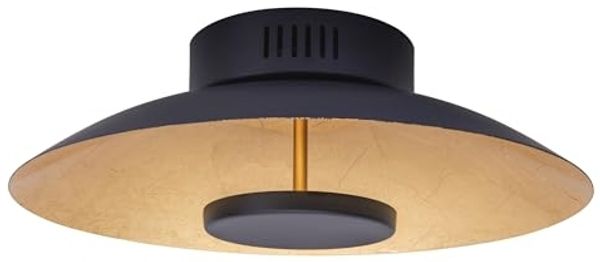LED Deckenleuchte schwarz, Blattgold Design Näve Firenze 40cm 900lm