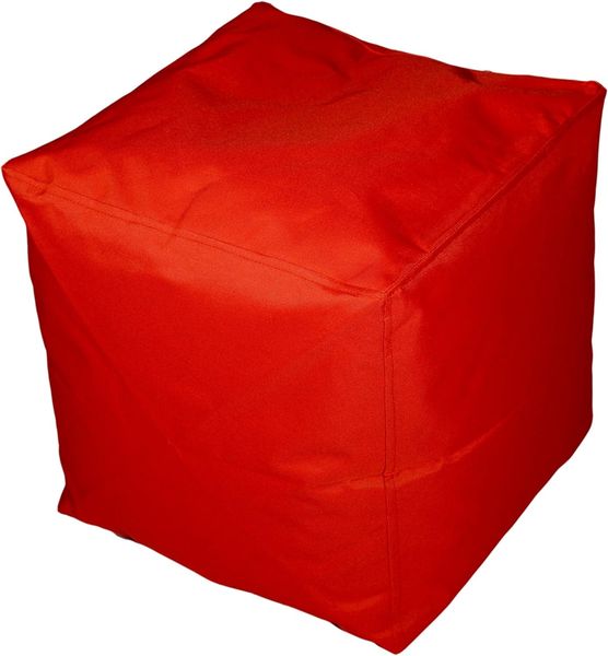 Kinzler S-10117/32 Sitzwürfel, ca. 40 x 40 x 40 cm, Outdoor & Indoor, Sitzsack in vielen verschiedenen Farben, wasserabweisender Hocker, rot