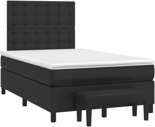 vidaXL Boxspringbett mit Matratze Schwarz 120x200 cm Kunstleder 3137653