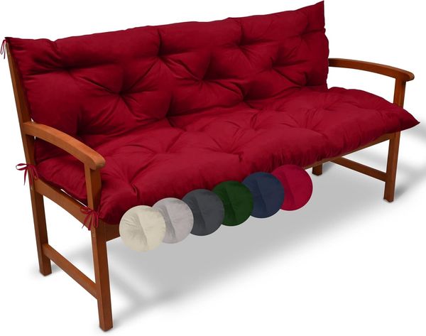 Beautissu Bankauflage Flair BR Rot, 180 x 100 x 10 cm