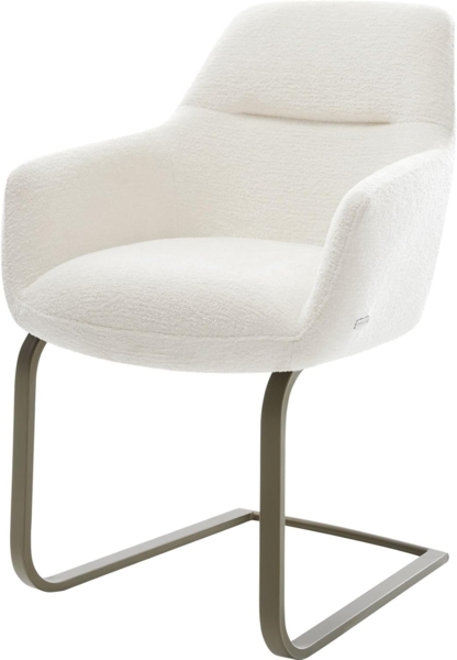 Freischwinger Pejo-Flex Bouclé Soft Beige Freischwinger flach Effektfinish Titan Taschenfederkern